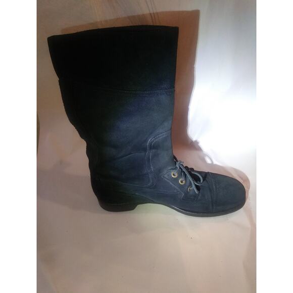 gabbana mens black suede leather tall boots 44 eu 11 US made in Italy main image 5